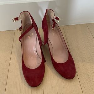 Kate Spade Suede Mary Jane Ankle Strap Heels